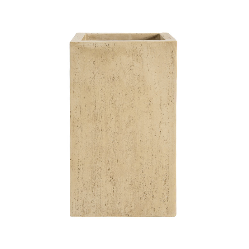 Antique Brown Handmade Planter In Style, 27''H, Magnesium Oxide, 15.5 Inches Wide And Deep, No Assembly Required, Drainage Hole Included Rectangle 27 Tall, 15.5"Wx15.5"Dx19"H, Assembly, Facility