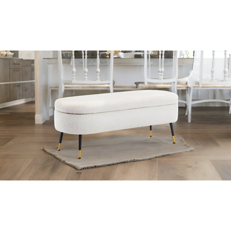 Banc de rangement à couvercle rabattable Ilana