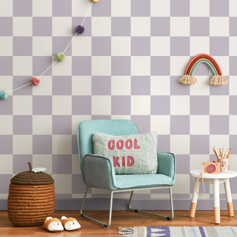 10.05m x 53cm Matte Wallpaper Roll, Purple Cream