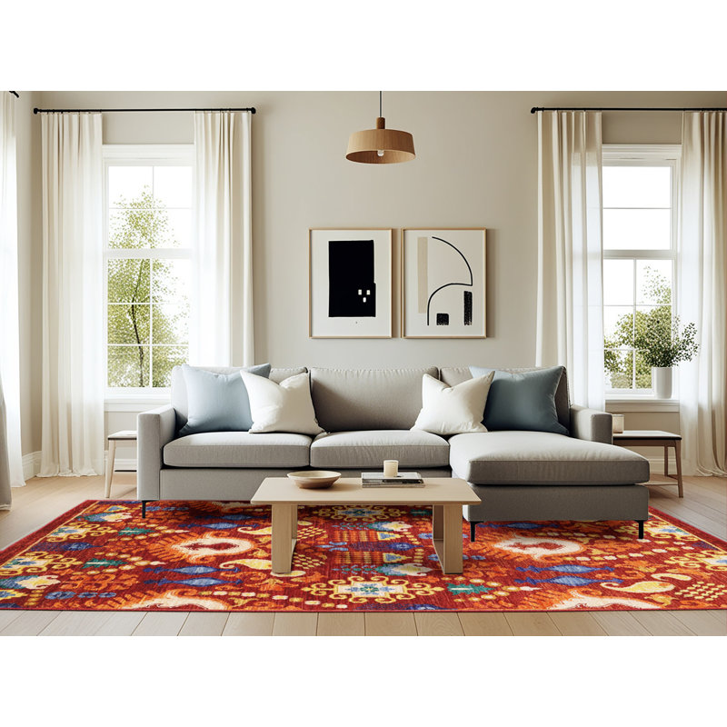 Tapis oriental orange, Rectangle 6 pi x 9 pi