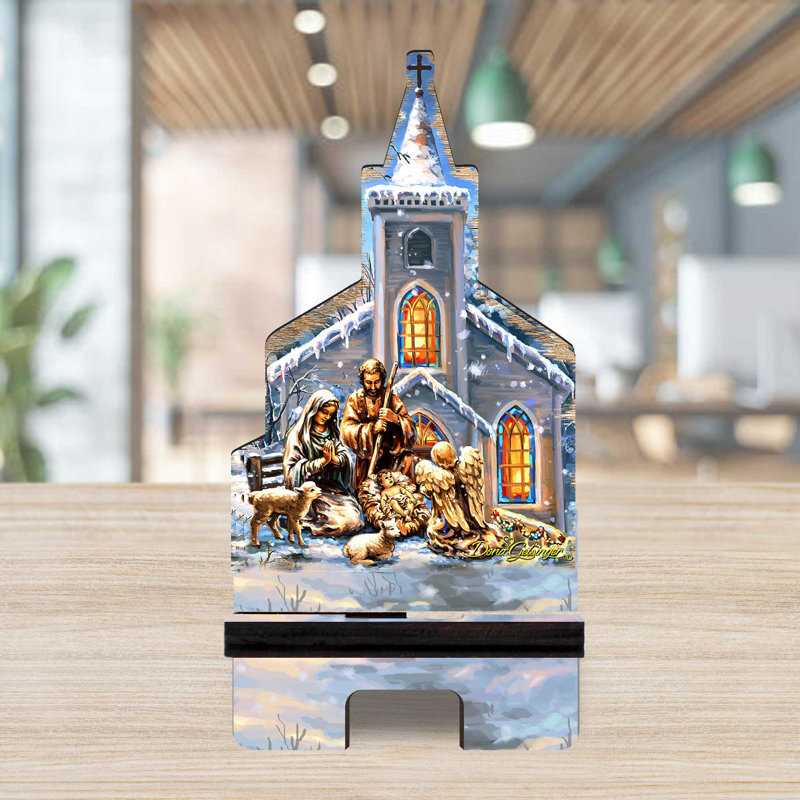 Support de bureau Designocracy brun / bleu / blanc, H 6 po x l 3 po x P 3 po