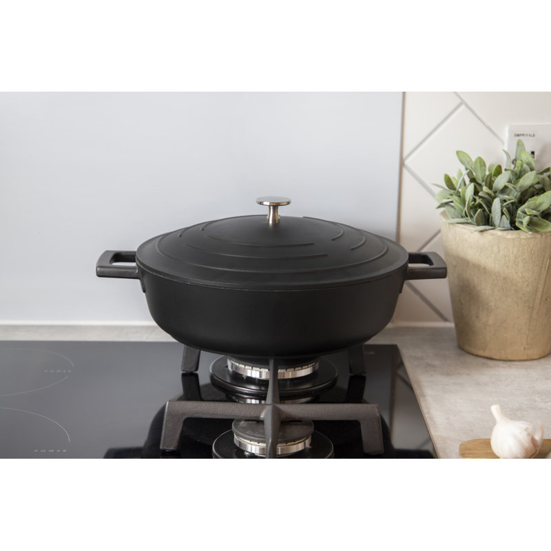 MasterClass Cast Aluminum Shallow Casserole 4L, Black