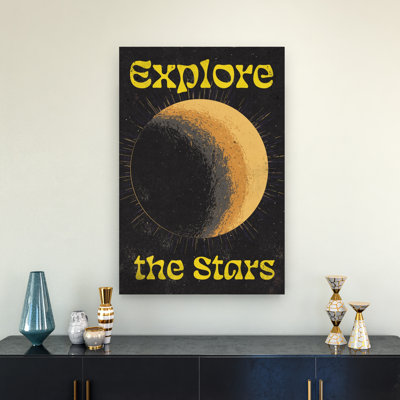 Explore The Stars Retro Vintage Abstract Landscape Nature Wall Art Print 1 Piece Wrapped Canvas Wall Art