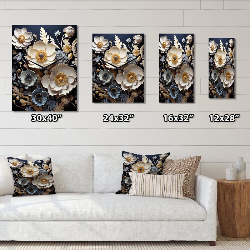 Les boutons d'or émergent de l'ombre en noir - Horloges murales Buttercups, Médium