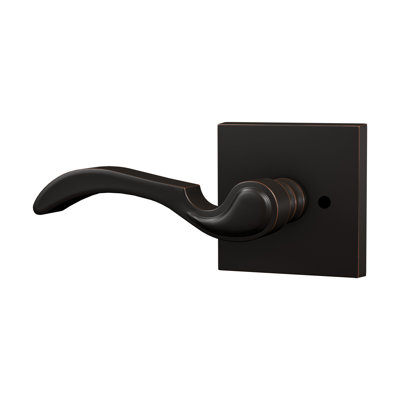 Levier d'intimité Bravura 903-7 sur rosette carrée contemporaine en bronze huilé - droite