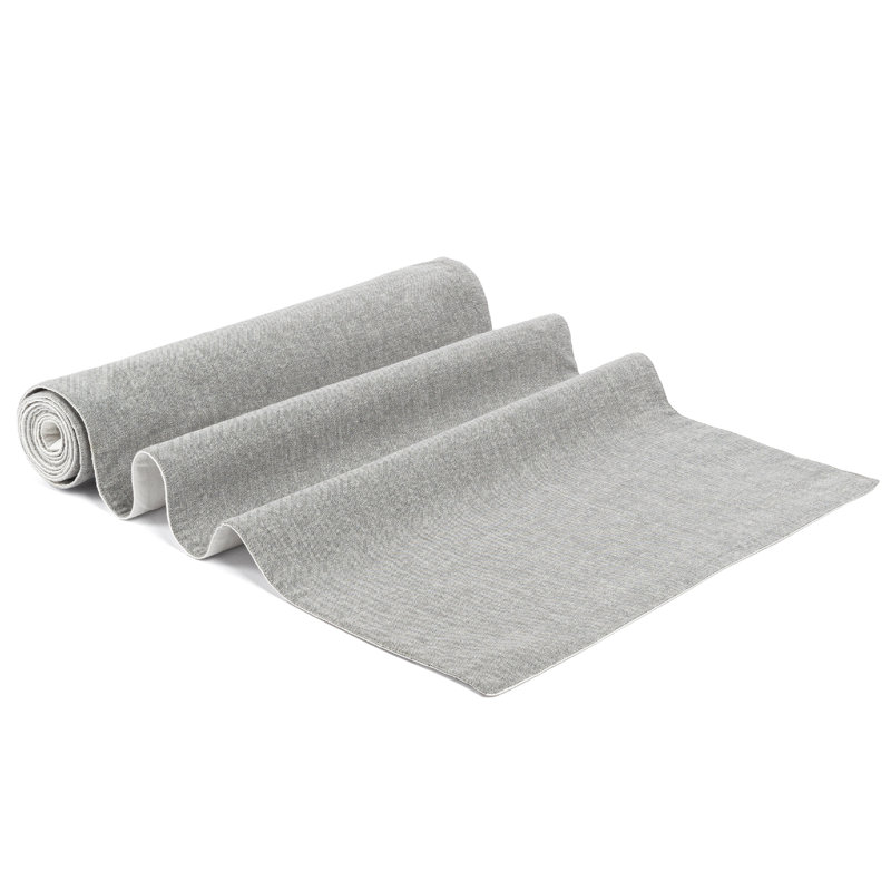 Over&Back Woven Chambray Table Runner, 18" W x 90" L, Gray