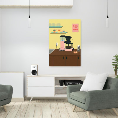 Back To Work Colorful Modern Contemporary Wall Art Print 1 Piece Wrapped Canvas Wall Art