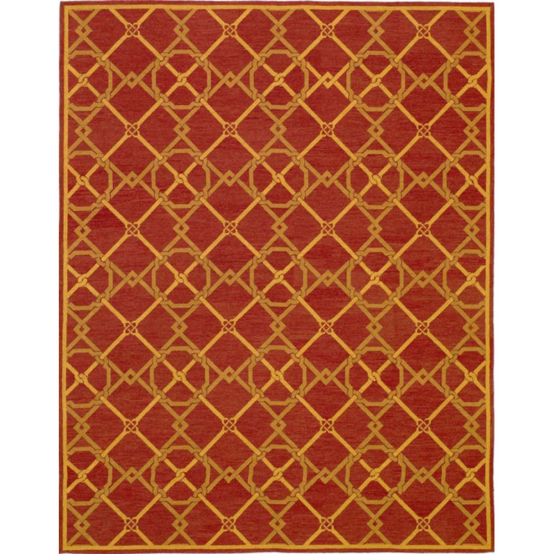 Hand-Knotted High-Quality Red and Gold Area Rug