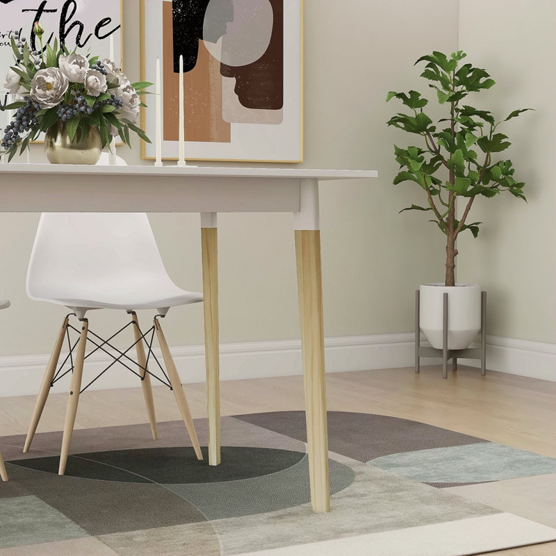 Modern Dining TableInch  Kitchen Table Rectangular Top With Solid Leg