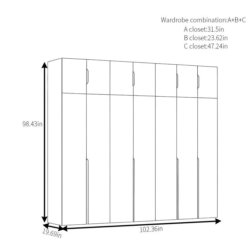 Armoire simple en noyer moderne