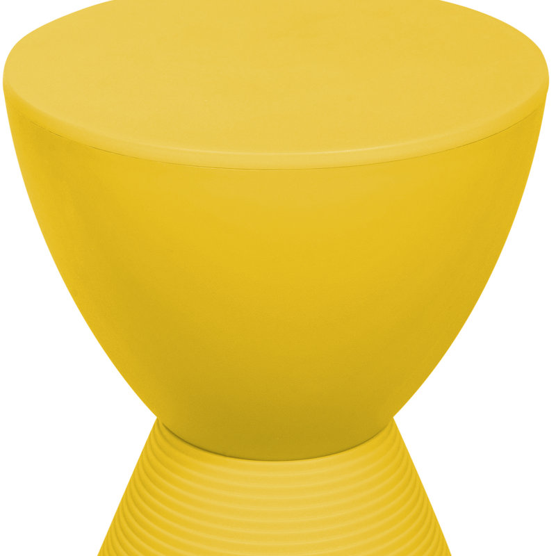 Durant Reversible Drum End Table with Storage – No Assembly Lightweight Accent Side Table for Indoor & Outdoor Use, Yellow