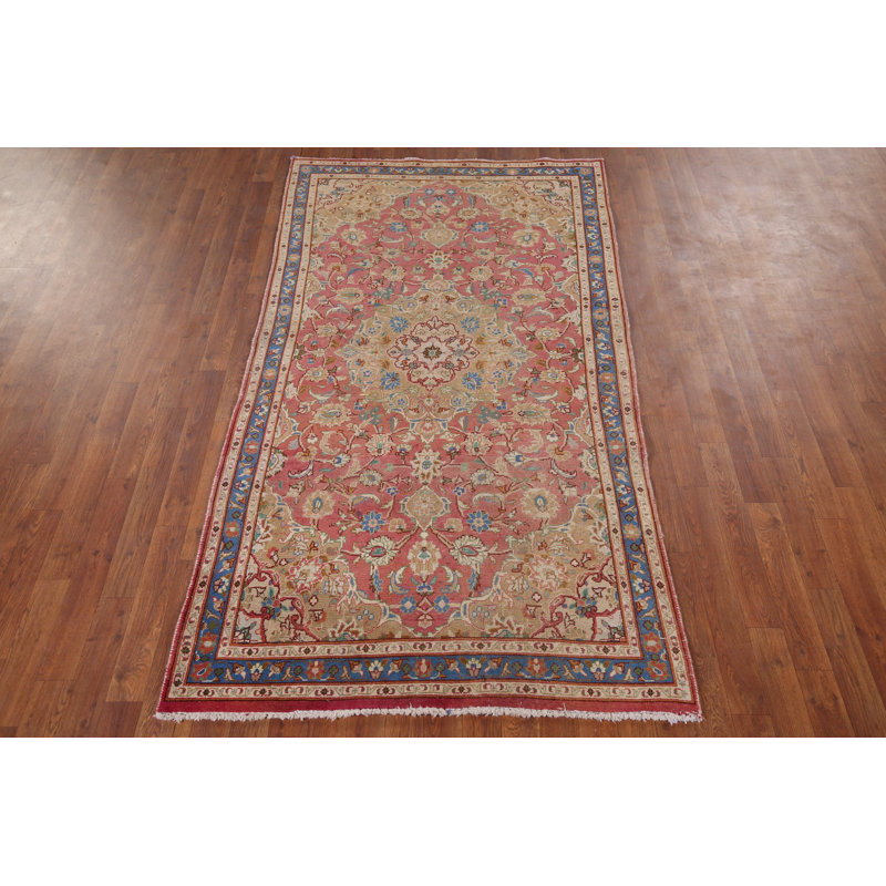 Tapis traditionnel floral rose 4 x 7