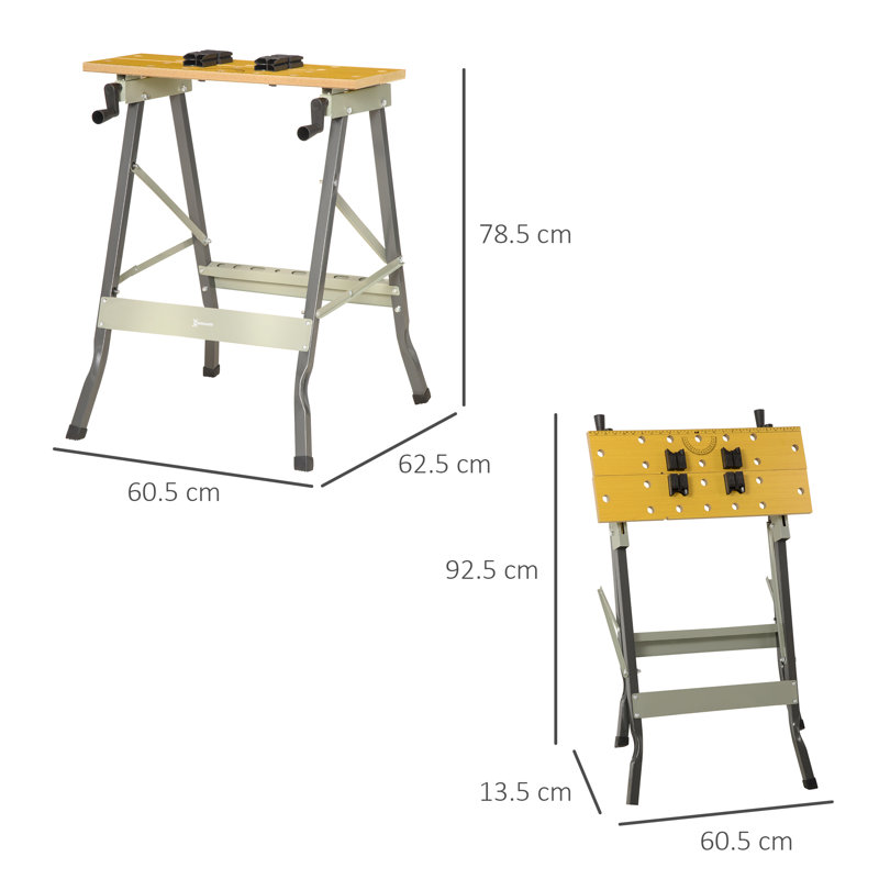 60.5cm W Manufactured Wood Top Workbench
