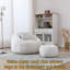 Fauteuil poire rond surdimensionnÃ© moderne avec repose-pieds pour le salon-725251534