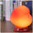 8.4" Tall Table Lamp, Red Heart Design