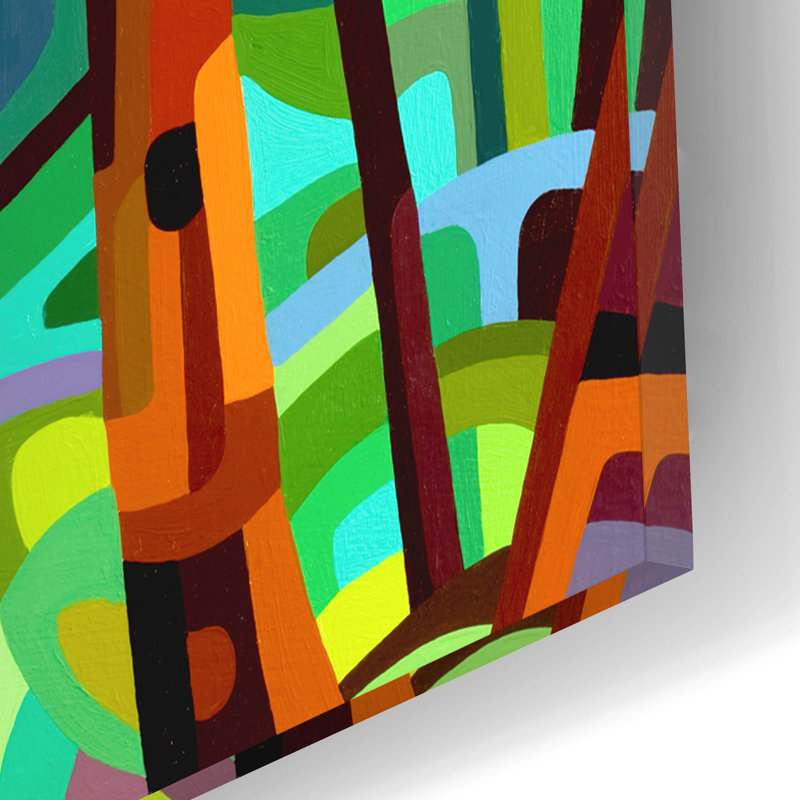 «In A Pine Forest» par Mandy Budan, art mural en verre acrylique, H 16 po x l 12 po x P 0,13 po