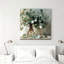 Art mural rétro sur toile 16 "x 16" avec feuilles d'eucalyptus rétro