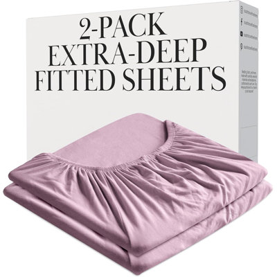 Ensemble de draps-housse en lin lavande à motif de seringues fines en microfibre 110 g / m² avec double-gousset 21 pouces Southshore Fine Vilens Springs