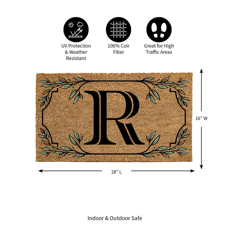 Monogram Coir Mat, Letter "R"