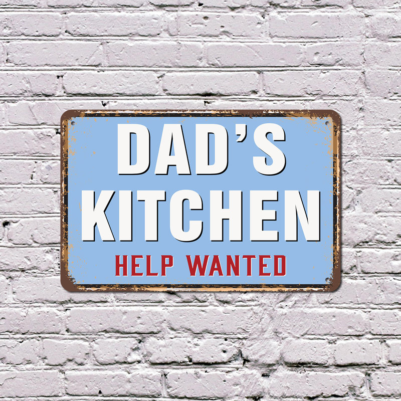 Enseigne en plastique 13 po x 20 po Dad's Kitchen