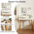 Makeup Vanity Desk With Removable Mirror And Lights, 3 Color Modes & Adjustable Brightness Dressing Table, Small Vanity Table Set With 2 Drawers For Bedroom