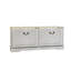Banc de rangement pour chaussures avec 2 tiroirs rabattables et tablette réglable pour le vestibule, le couloir et la chambre - blanc antique