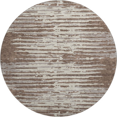 Premium Machine Washable Prisco Brown Rug