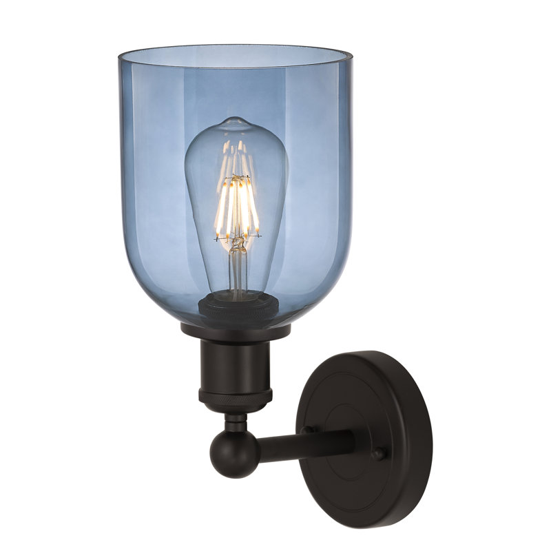Allysson Steel Armed Sconce, Princess Blue, Oil Rubbed Bronze