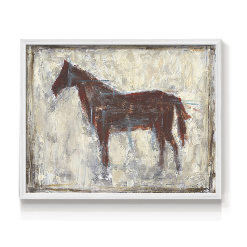 Iron Equine I -Framed Print - Restickable, 16" H x 20" W, White