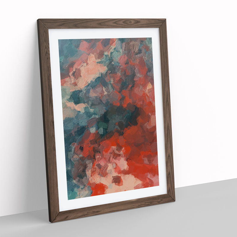 Becoming Abstract - Wall Art, White, 46cm H x 34cm W x 2cm D, Walnut