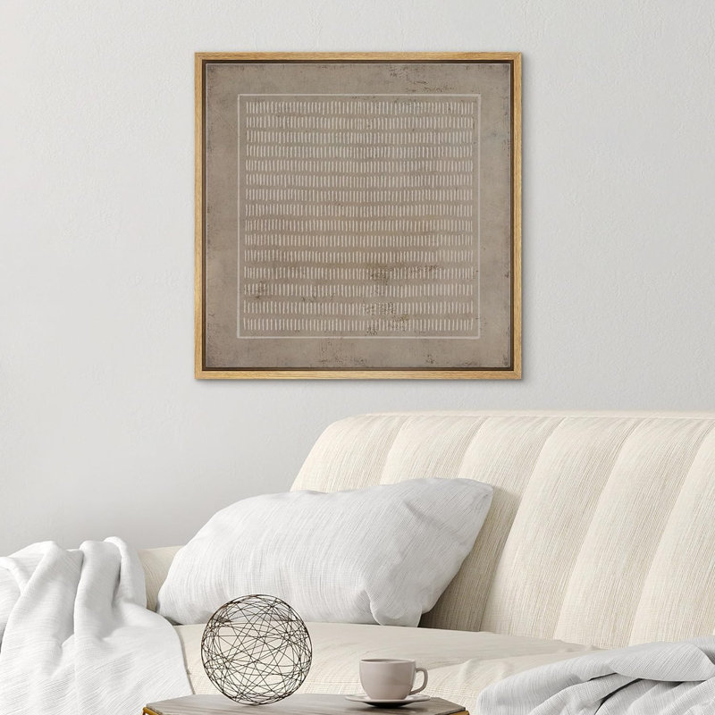«Grunge Pastel Geometric Line Collage», reproduction sur toile flottante, H 24 po x l 24 po x P 1,5 po, Encadré naturel