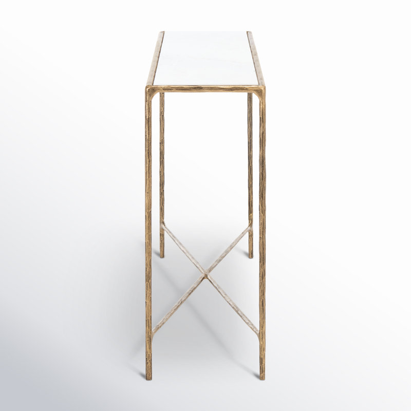 Evelynn 48'' Console Table, Brass, White Marble