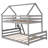Twin Over Full Low House Bunk Bed, Convertible-1903763902