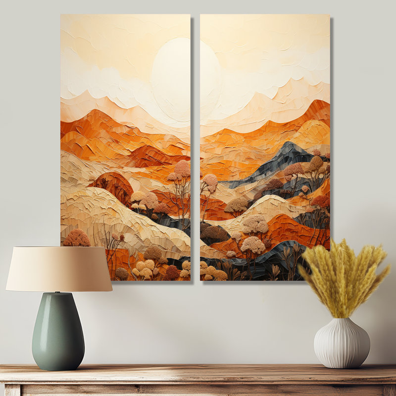 Canyon Mirage III - art mural orange, H 32 po x l 32 po, Toile tendue, Ne s’applique pas