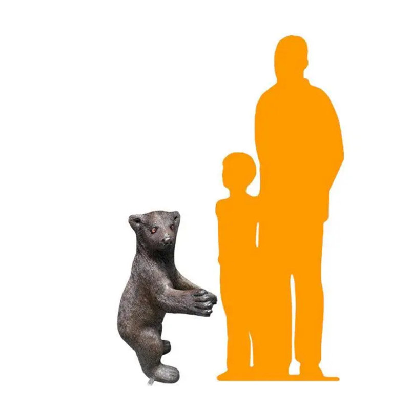 Baby Grizzly Bear Life Size Statue