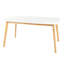 Table de salle à manger Mid-Century couleur chêne blanc, plateau en faux bois et pieds en bois d'hévéa, surface 59 po x 35,5 po 29,5 po