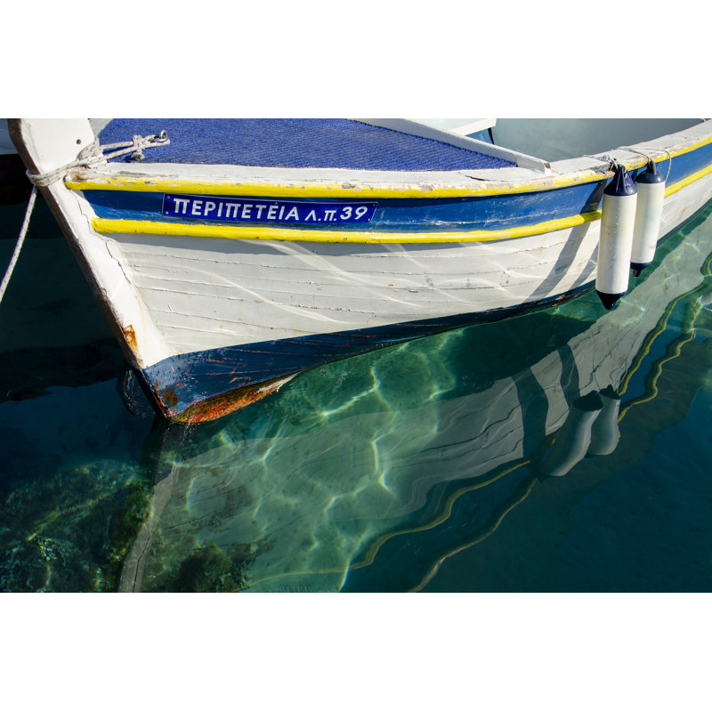 Workboats of Corfu, Greece IV by Laura DeNardo - Photograph, 20 cm H x 30 cm W, Black Floater Framed