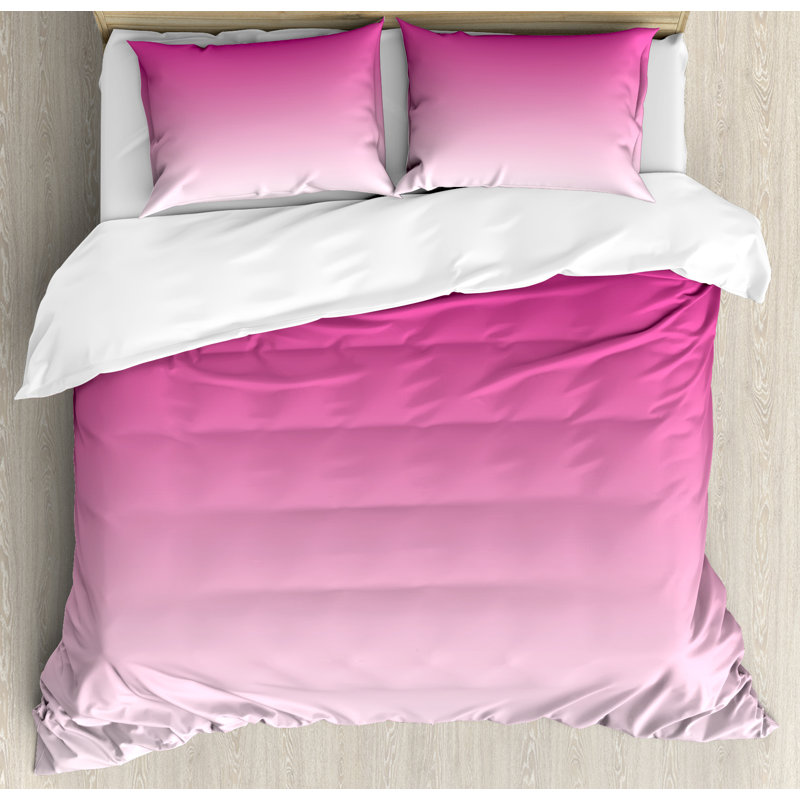 Ombre Modern & Contemporary Ombre Duvet Cover, King Duvet Cover + 2 Shams, Pink