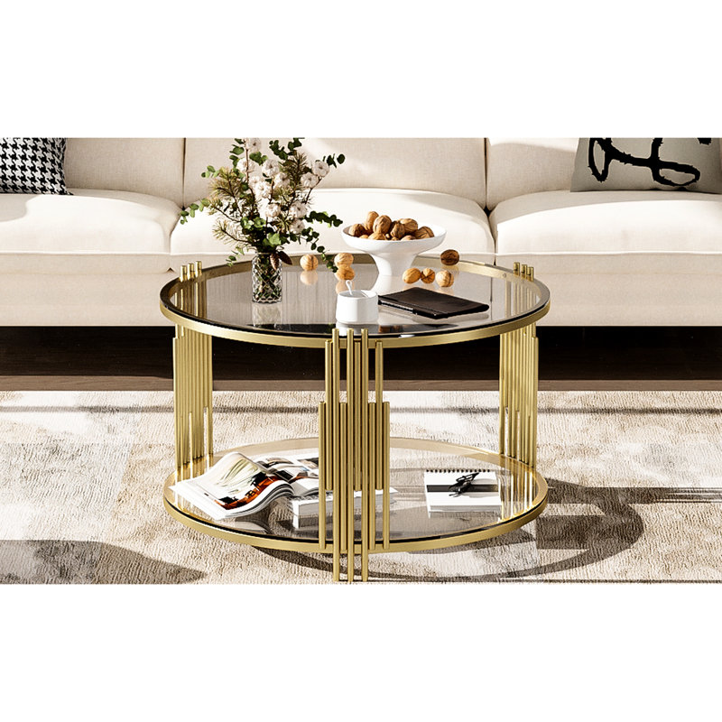Table basse 31,5 po Modern, H 19,49 po x L 32,21 po x l 32,14 po, Transparent