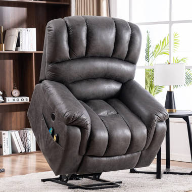 Winston Porter 40.2 Wide Velvet Super Soft And Oversize Power Lift Assist  Recliner Chair With Massage And Heat & Reviews