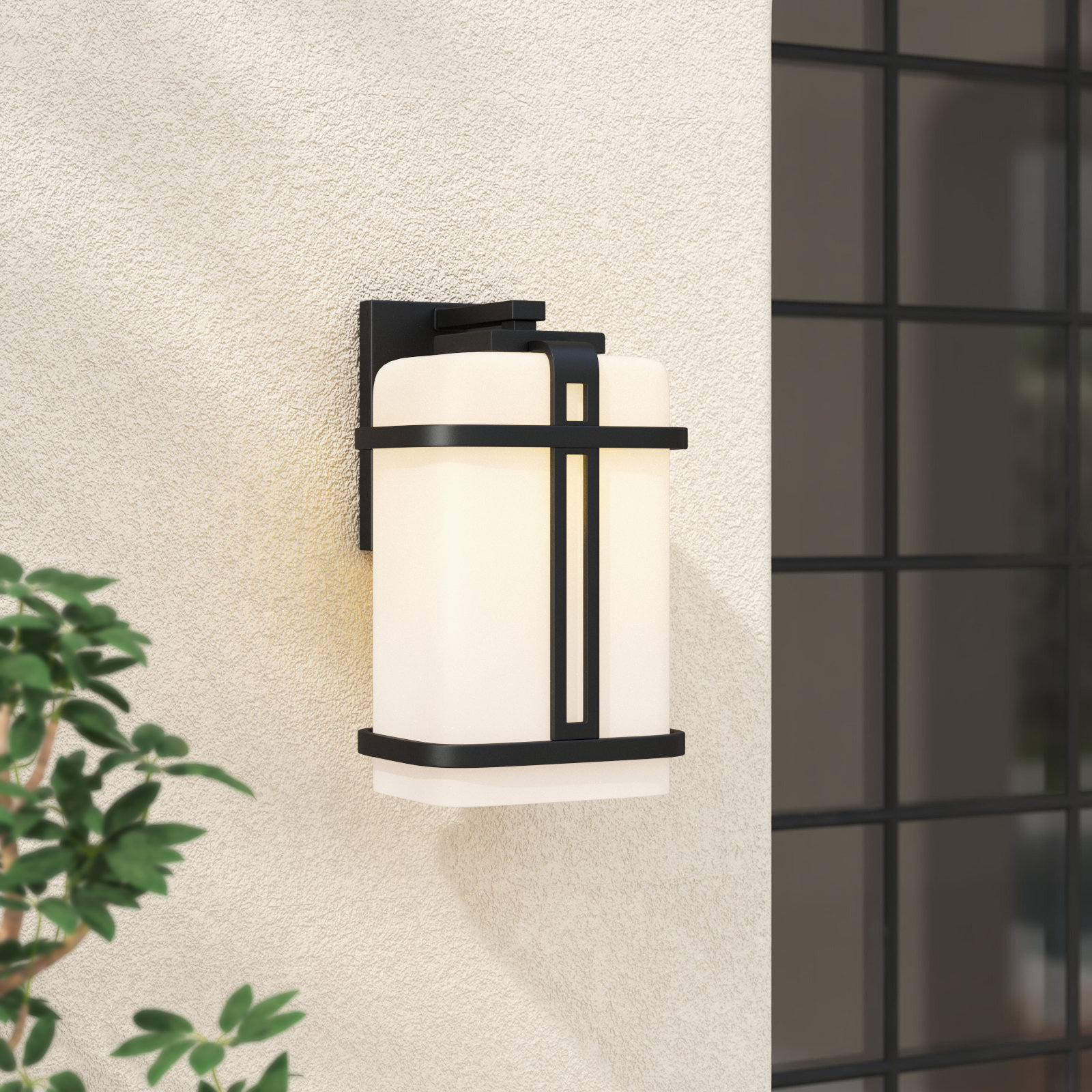 Broaderick Single Light Outdoor Aluminum Wall Light, 12.13" H x 7" W x 6.75" D