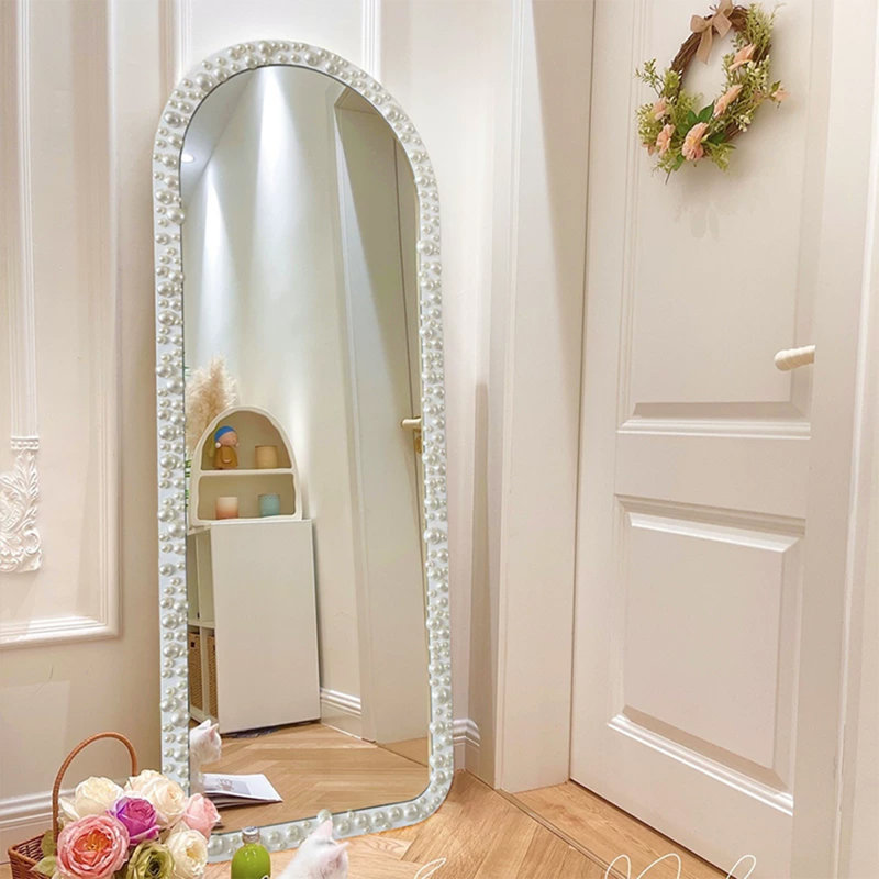 Half-circle Manufactured Wood Full Length Mirrors, 70.87" H x 31.5" W