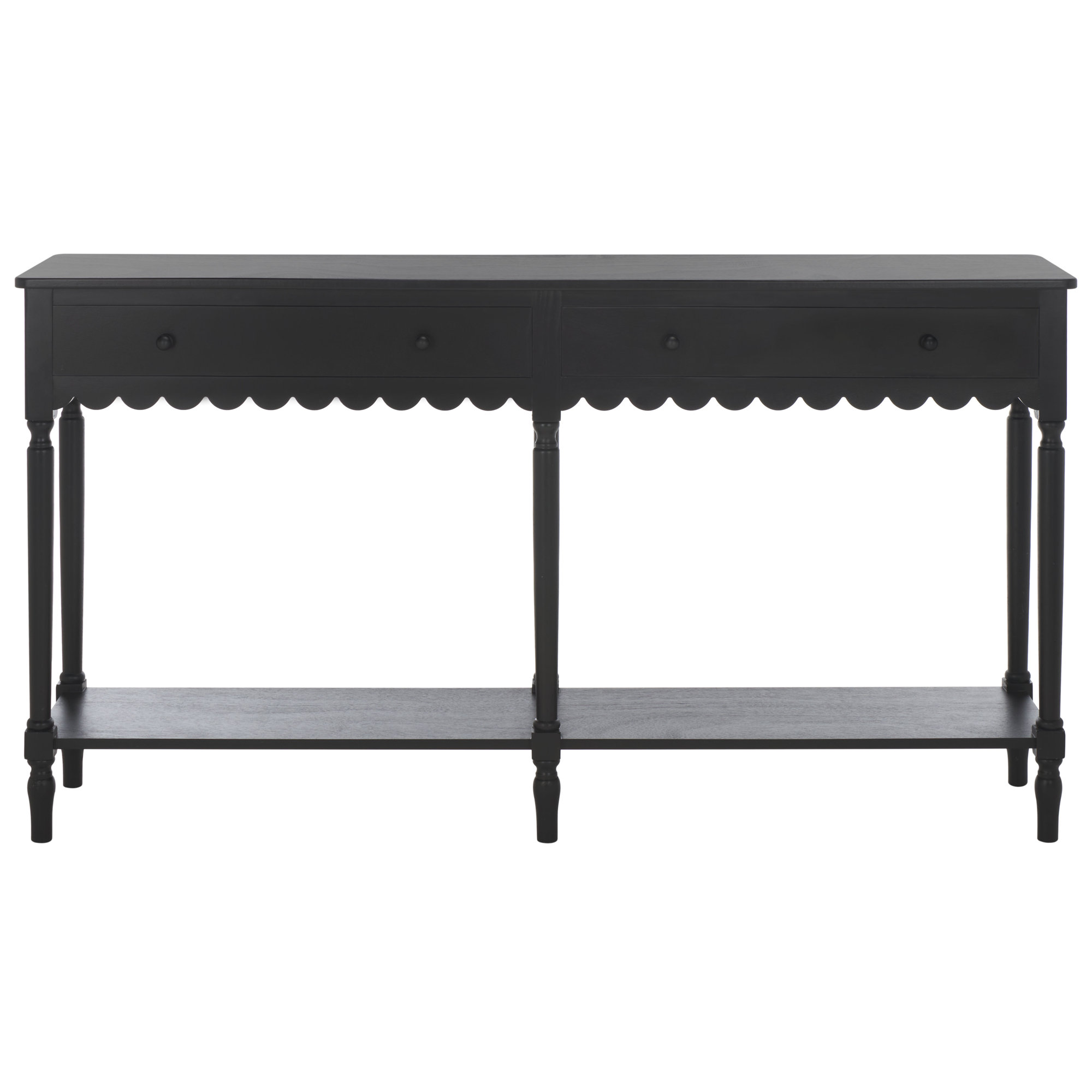 Branden 2-Drawer Console Table, Matte Black