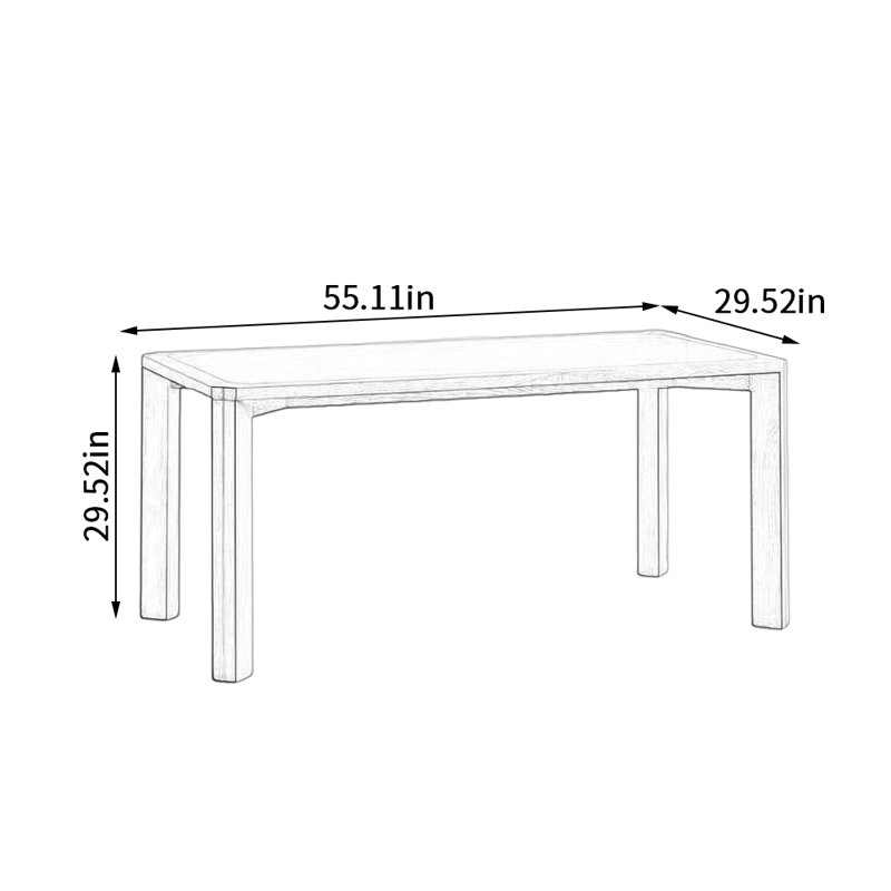 Table de salle à manger Simple Rock, H 29,52 po x L 55,11 po x l 29,52 po