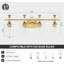 Luminaire de meuble-lavabo moderne avec verre transparent, finition or brossé, applique murale 4 lumières pour la salle de bain, la chambre à coucher ou le couloir