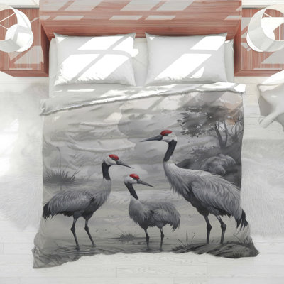 Édredon grues en aquarelle