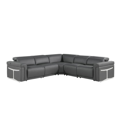 Dreysen 5 - Piece Top Grain Italian Leather Power Reclining Sectional