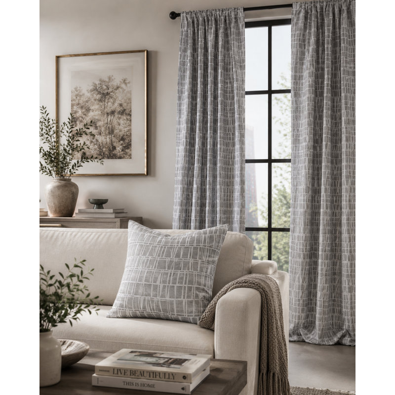 Kowalczyk Room Darkening Curtain Single Panel, Gray, 52" x 63"