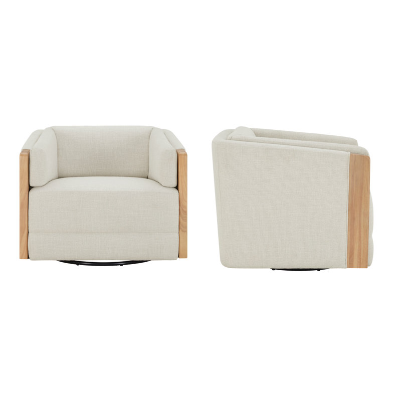 Chaise d'appoint pivotante Audrey (ensemble de 2), Mélange de polyester Effie