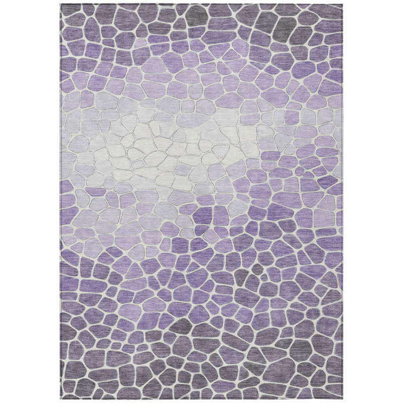 Machine Washable Indoor/Outdoor Husby ACN2190 Geometric Rug, Rectangle 10' x 14'